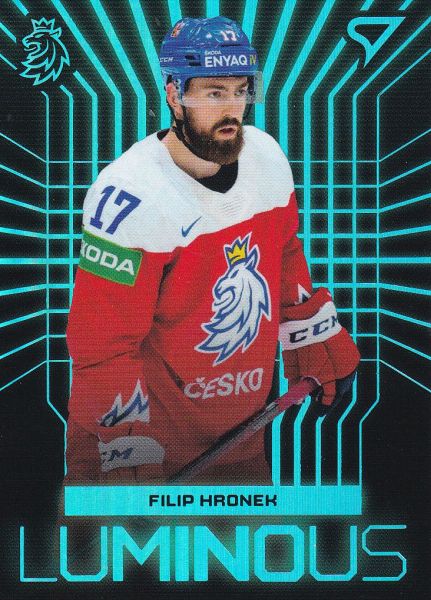insert karta FILIP HRONEK 23-24 SZ Hokejové Česko Luminous Blue číslo LS-06
